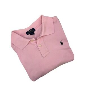Polo Ralph Lauren Boys‎ XL (18-20) Short Sleeve Shirt Pink  with Dark Blue Pony